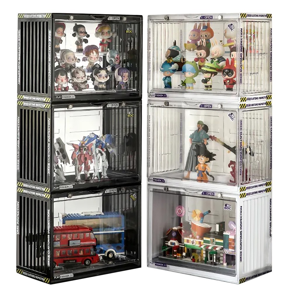 3-Tier Clear Display Case Figure Model Storage Rack Blind Box Dustproof Box Unit
