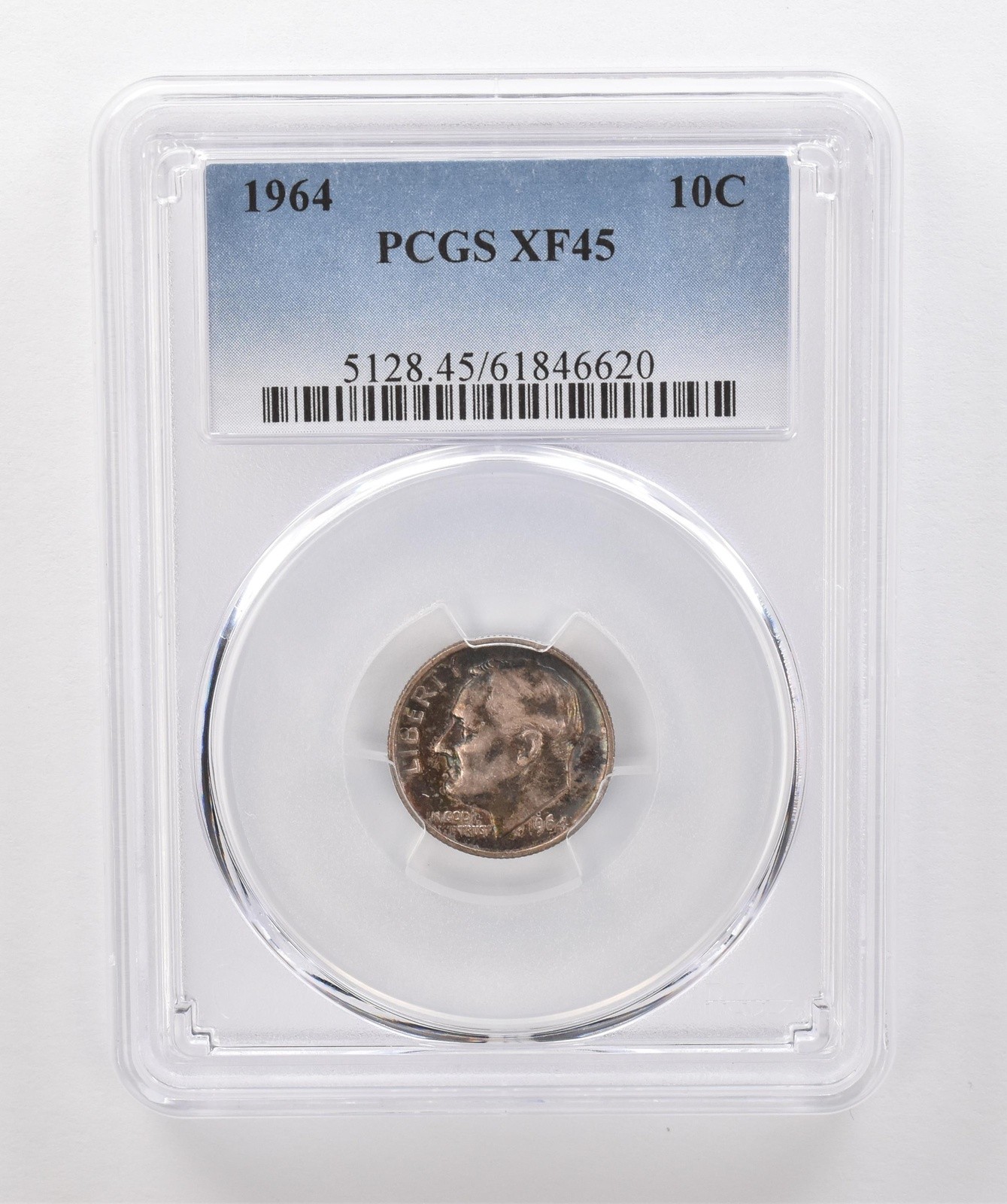 1964 Roosevelt Dime XF45 PCGS Beautiful Tone *1848