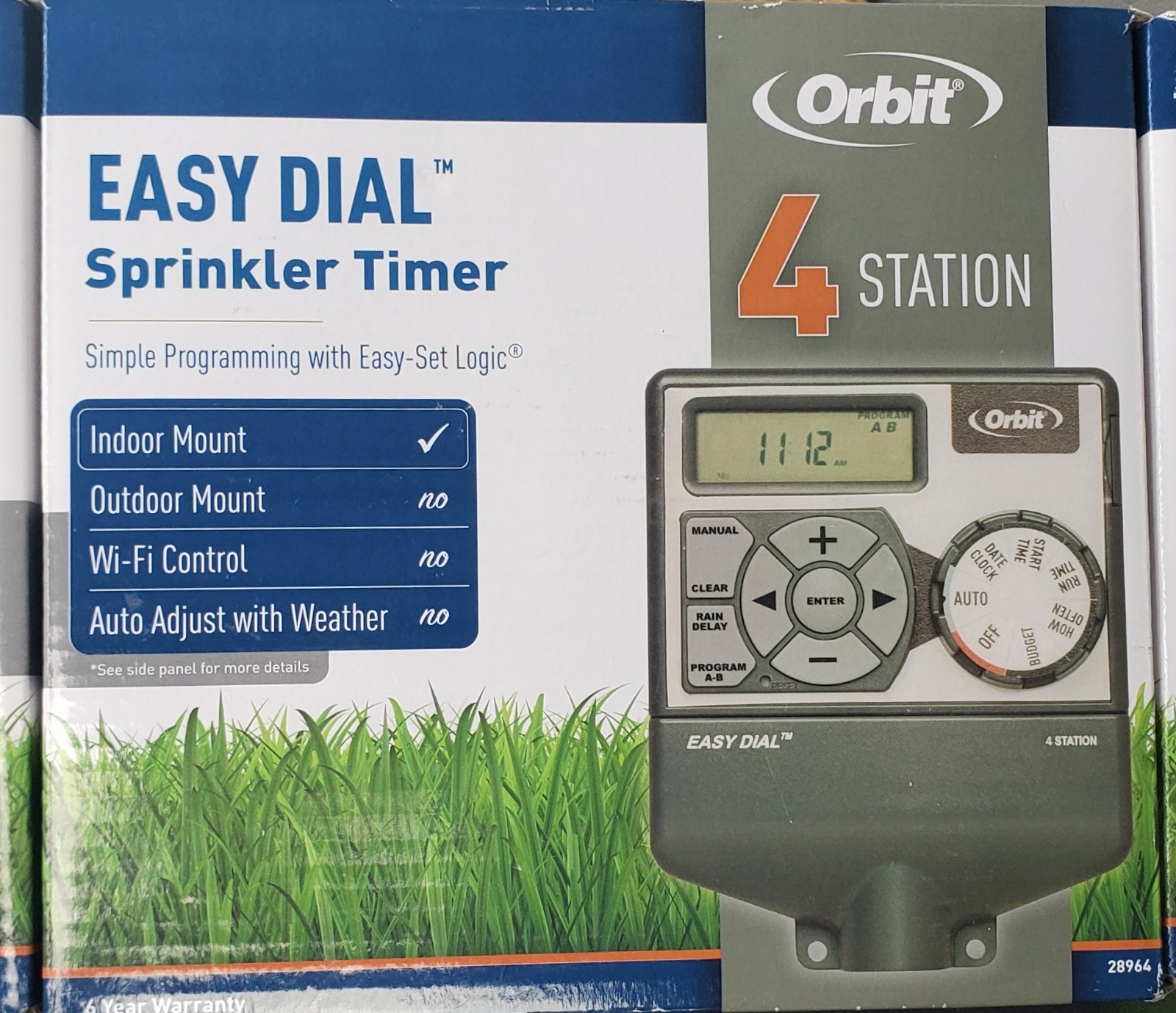 Orbit 4 Station Easy Dial Sprinkler Timer 28964