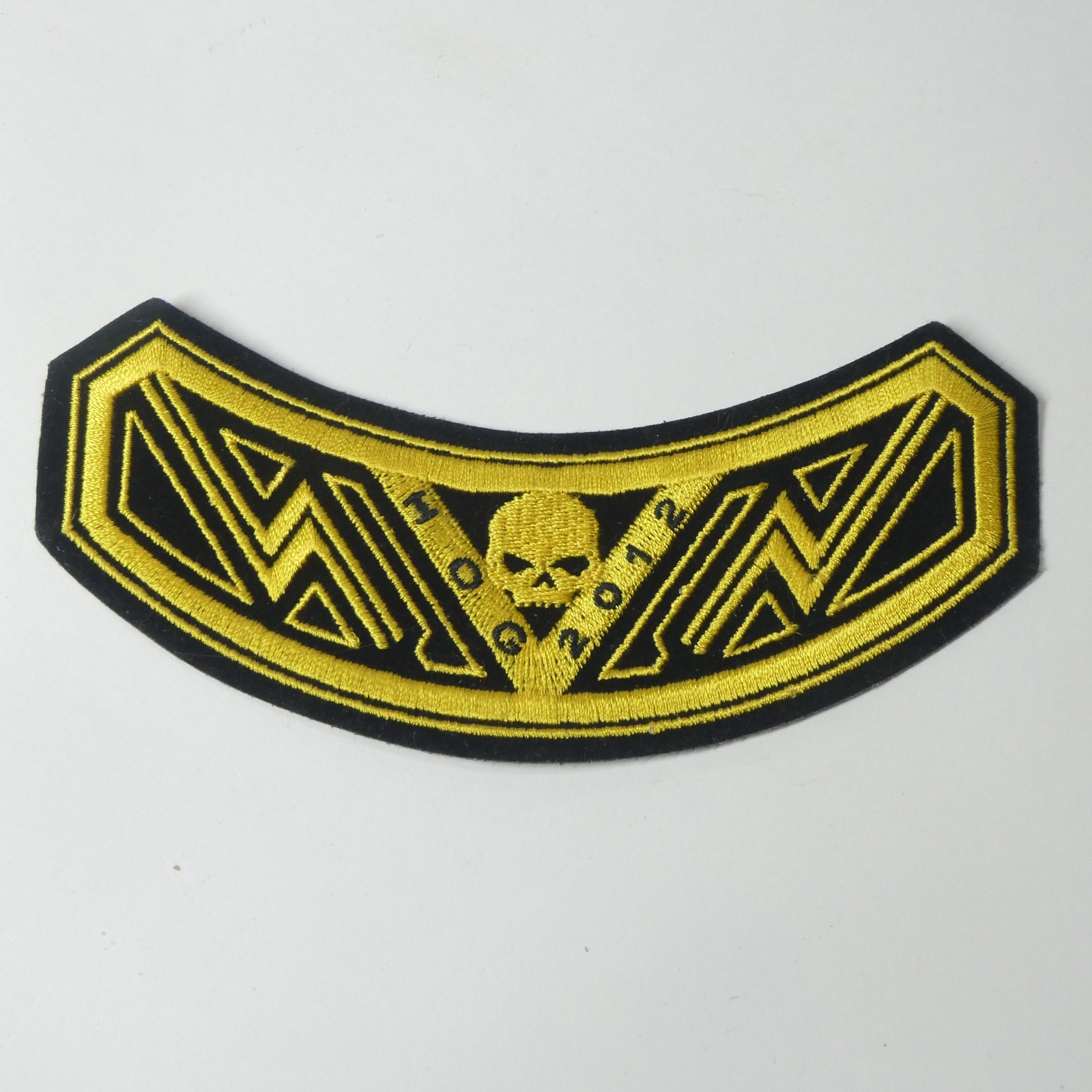 HOG 2012 Harley Owners Group Rocker Patch Skull Motorcycle Vest Jacket