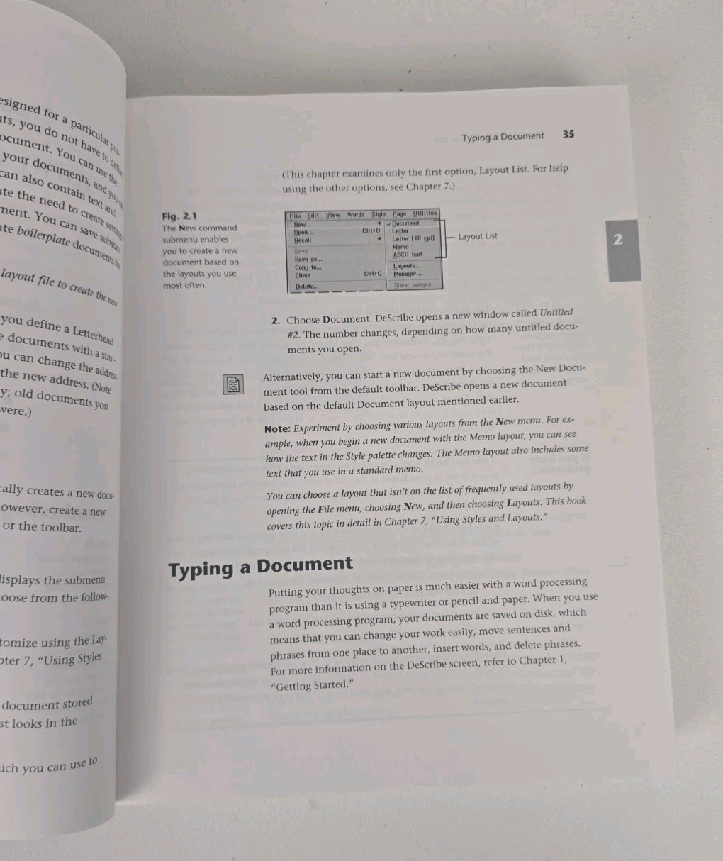 Describe Word Processor Version 5 User's Guide Vintage Softcover