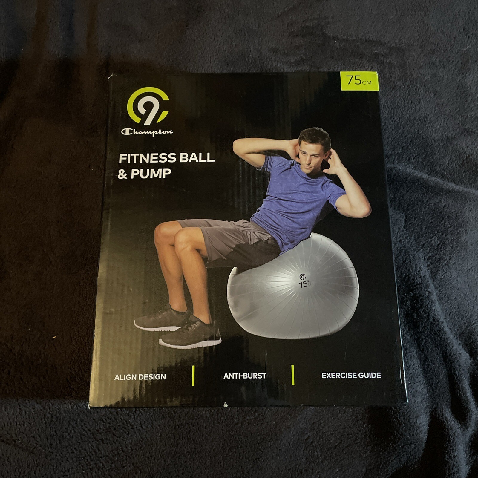Champion Fitness Exercise Ball And Pump And Exercise Chart 75cm  Brand New