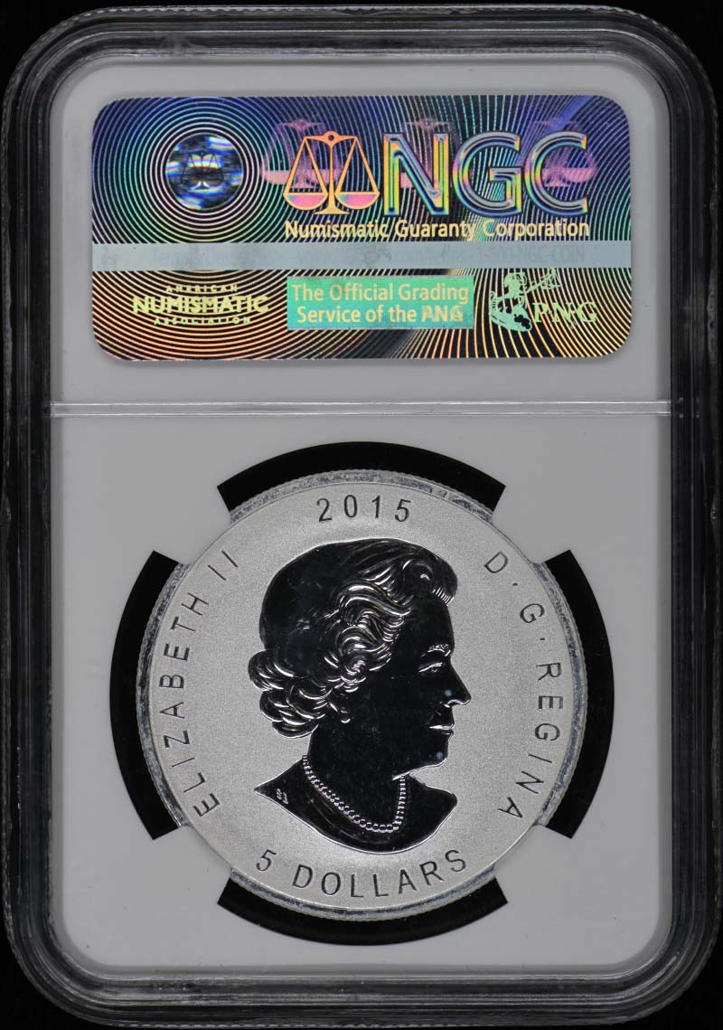 2015 CANADA MAPLE LEAF E=mc2 PRIVY S$5 NGC RP70