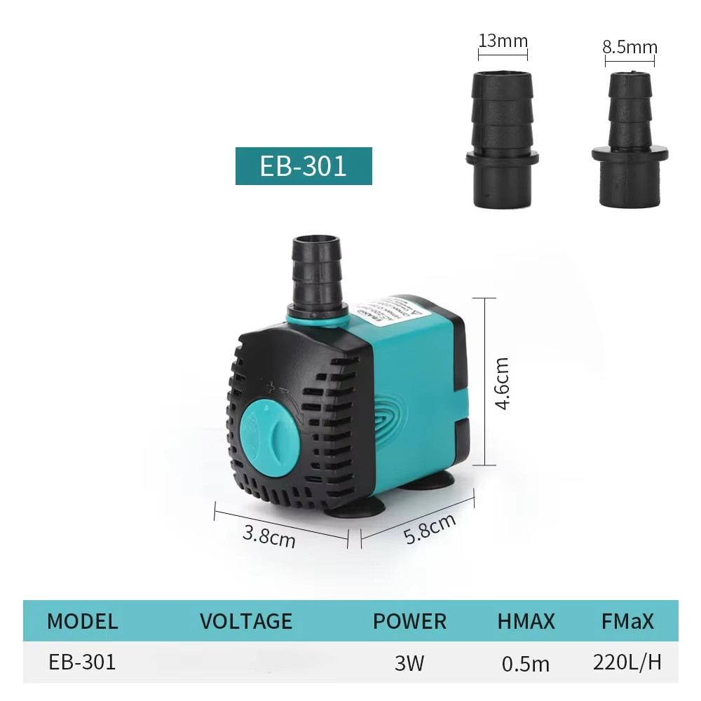 110V-240V Fish Tank Water Fountain Pump Filter 3W 10W 15W 25W Ultra-Quiet Submer