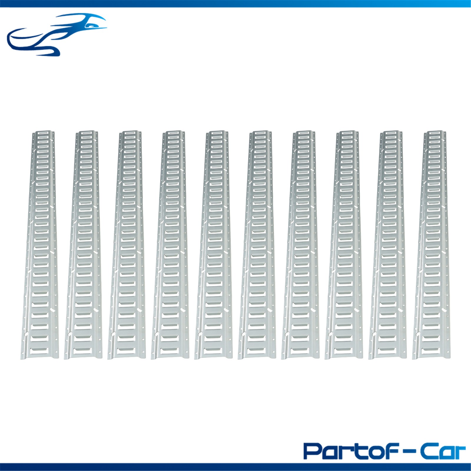 10 Pieces 5' E Track Rail, Galvanized Silver Horizontal Cargo Tie Down Steel