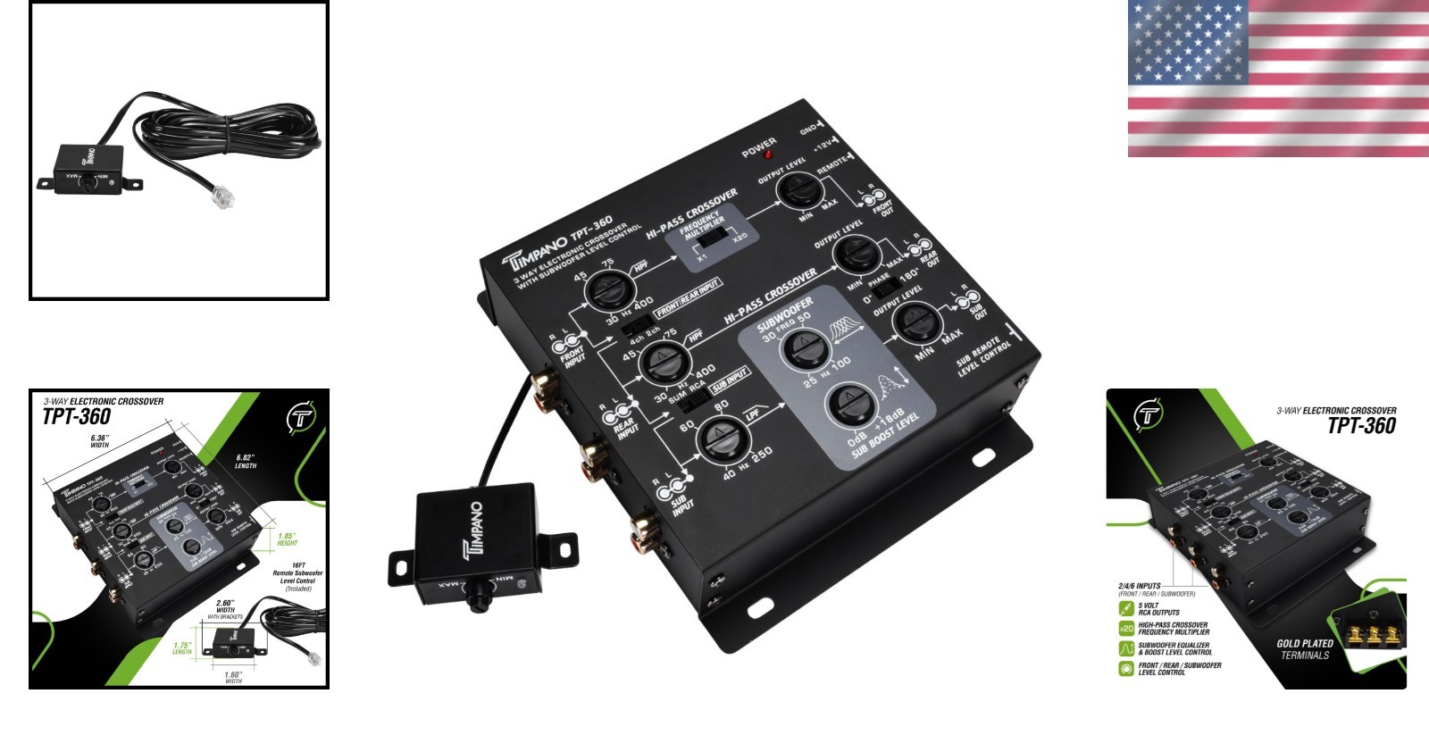 3-Way Electronic Crossover Subwoofer Control//-~