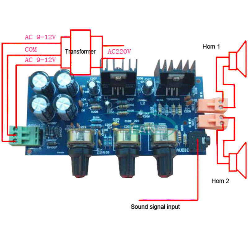 18W*2 TDA2030A  DIY Kit 2.0 Double Track Audio Power Amplifier Module Board