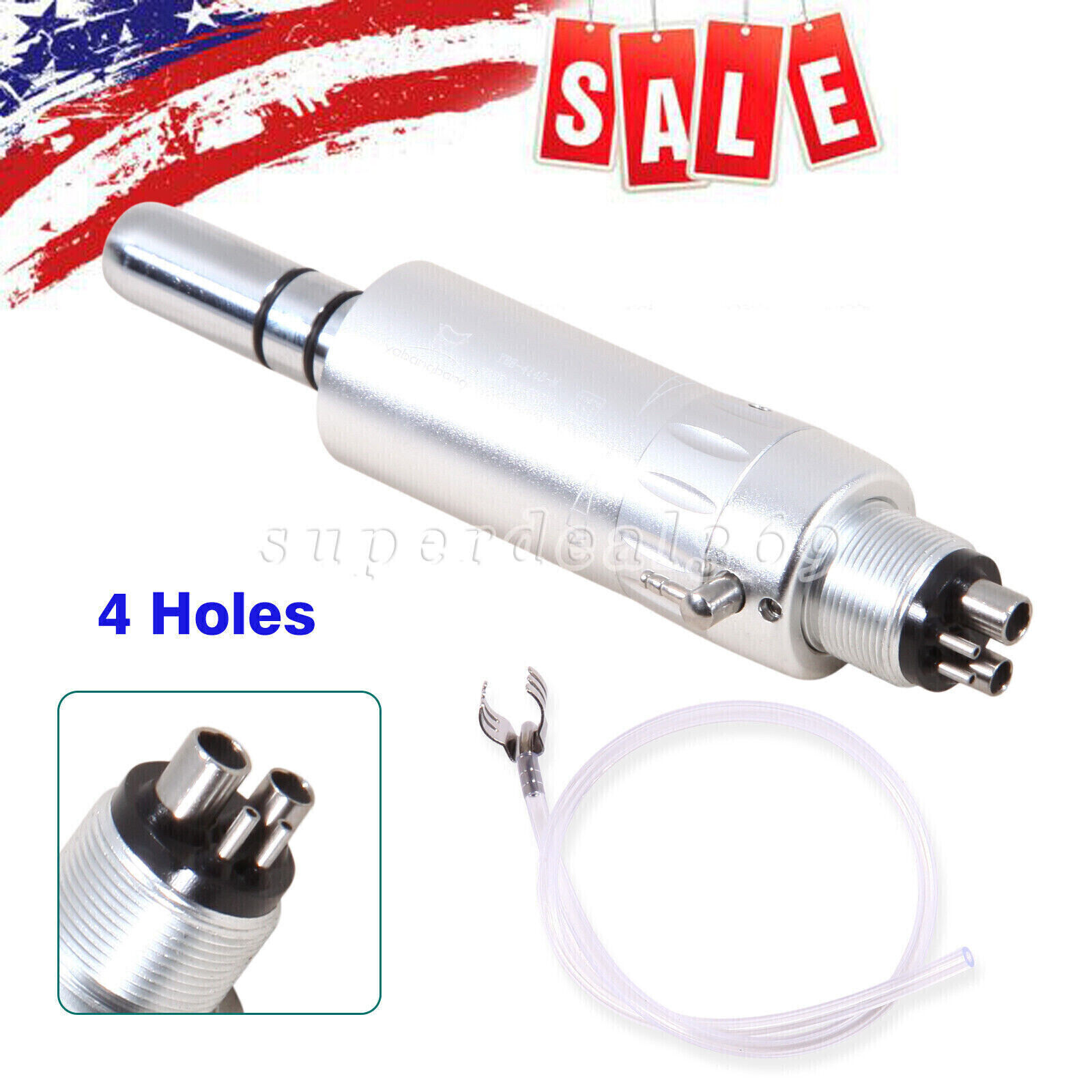 Dental Low Speed Handpiece Straight Nosecone Air Motor 4 holes Inner/External EP