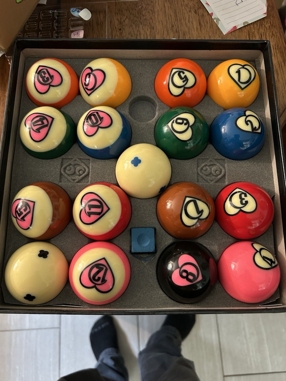 Stunning!! Pink Heart Pool Ball 7 Ball