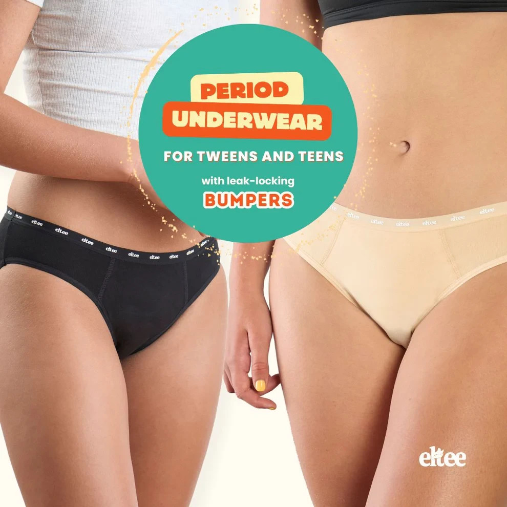 Eltee Teens Girls 14-16 Period Underwear Panty Bumpers Briefs Women's Small
