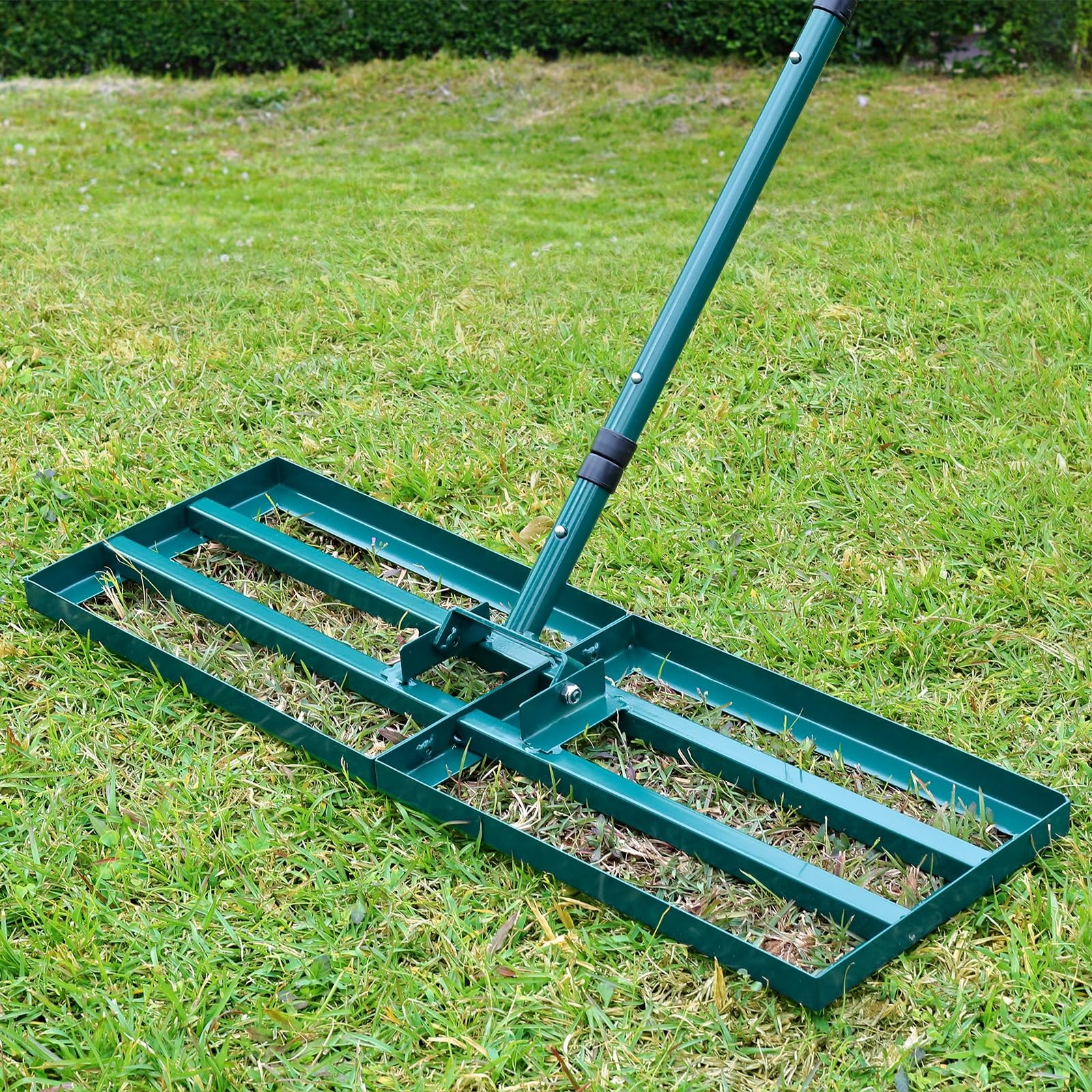 Lawn Leveling Rake,Stainless Steel Leveler with 30”x10” Ground Green