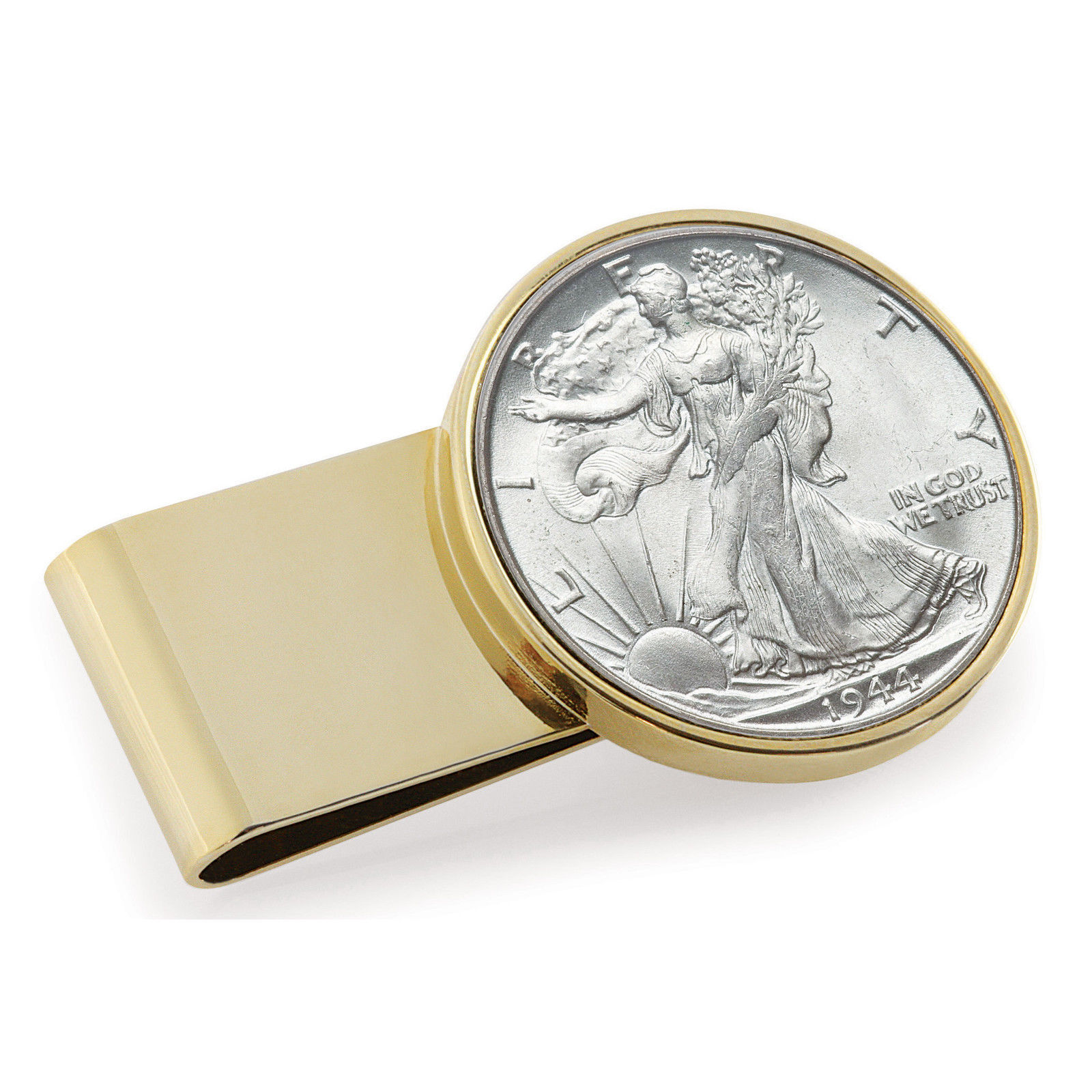 NEW Stainless Steel Goldtone Year to Remember Half Dollar Coin Money Clip 1941