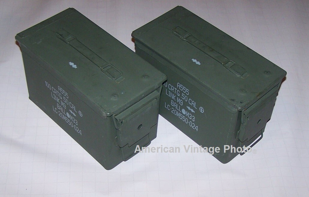 2 Ammo Can 50 Cal Can Grade 1 Genuine USA No Paint No Marker MINT + P38 Opener