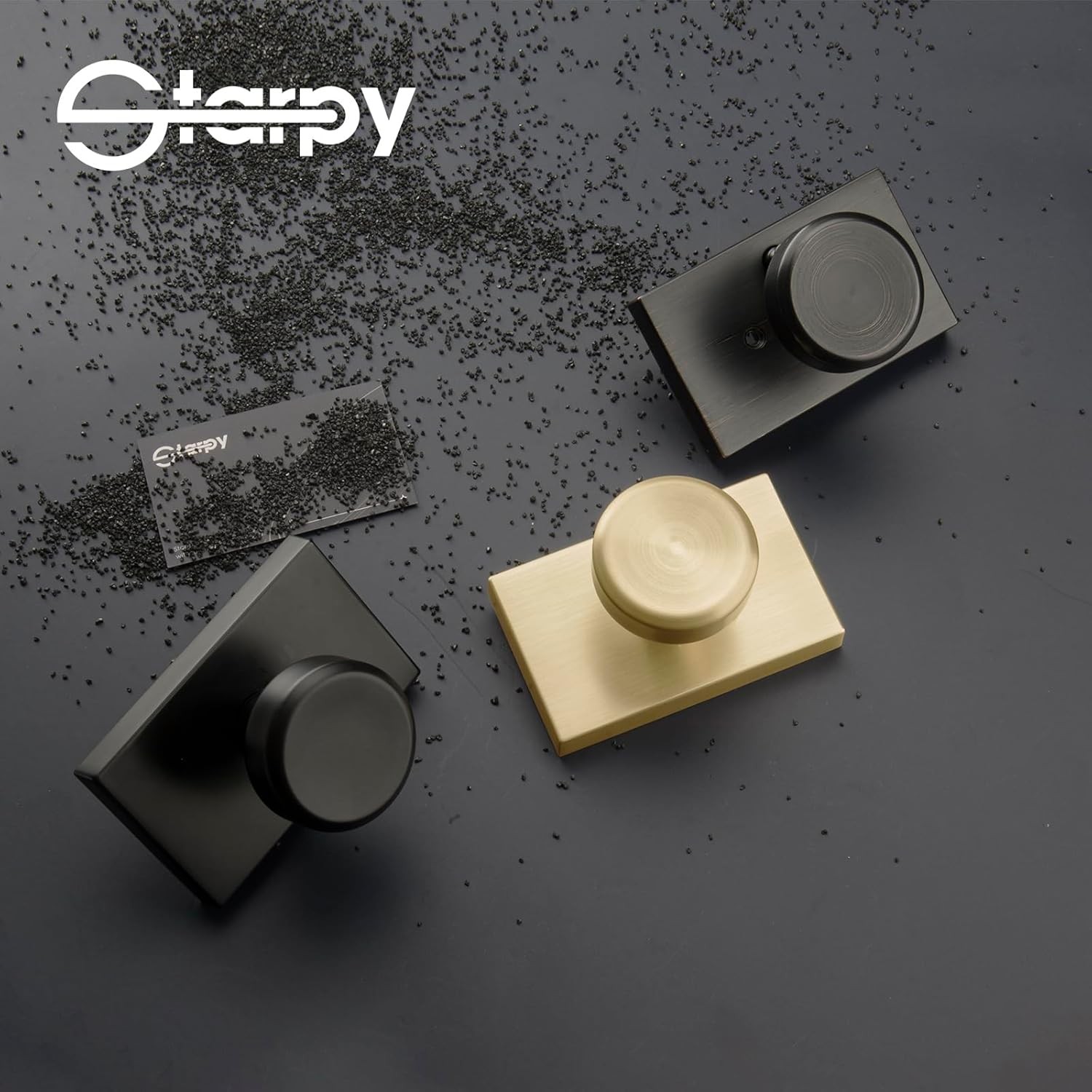 Black Door Knobs,Interior Handles for Bath & Bed,Heavy Duty Matt