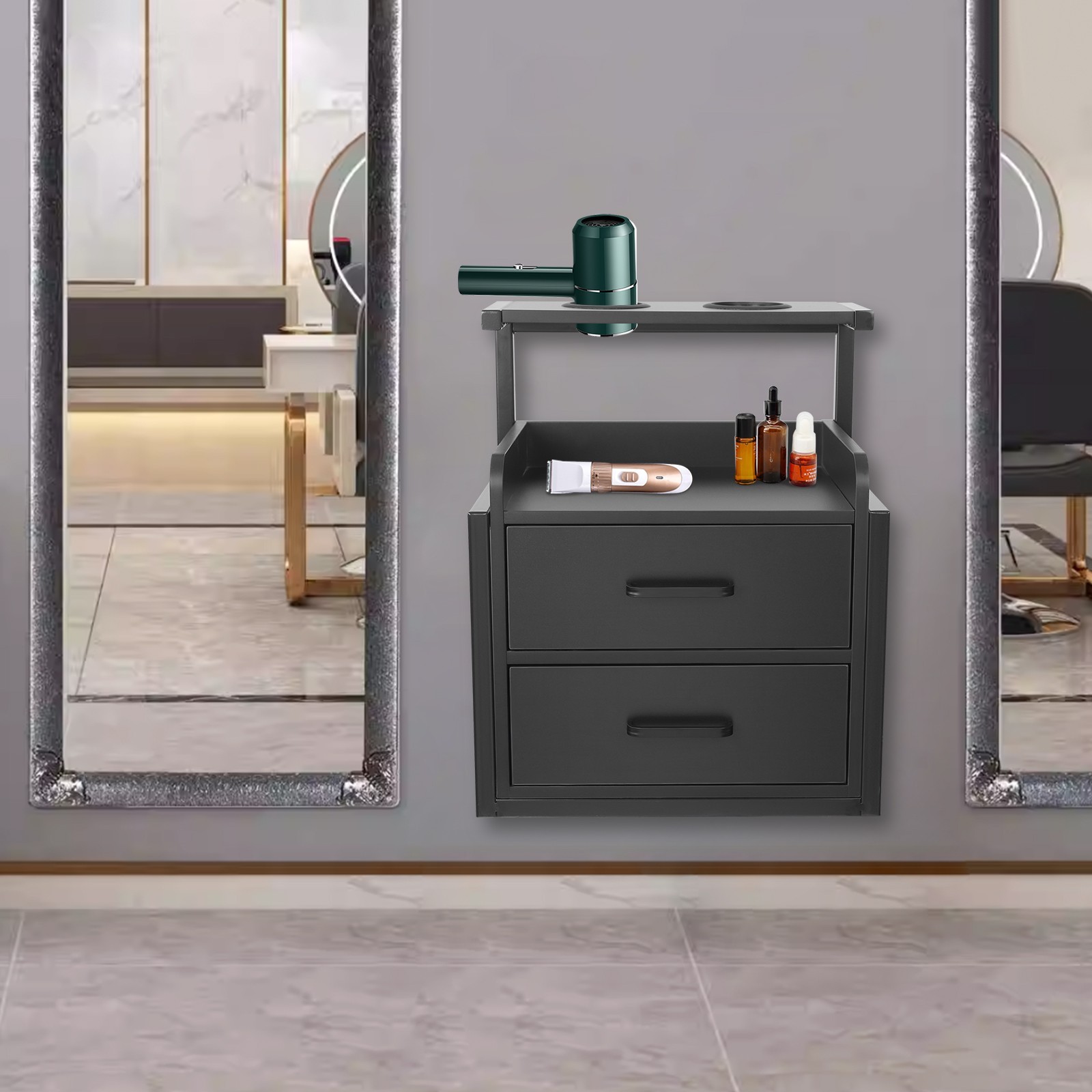 Salon Wall Cabinet Wall Mounted Salon Storage Cabinet Storage Cabinet Black