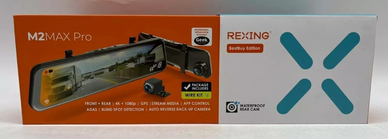Rexing - M2Max Pro Front + Rear 4K + 1080p GPS Mirror Dash Cam