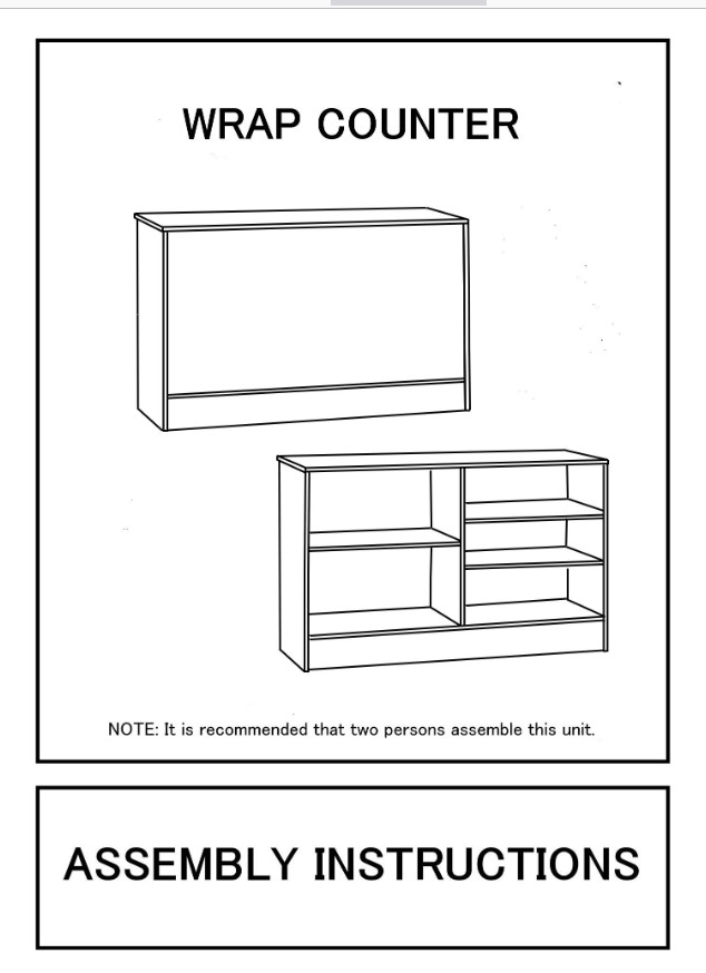 Cherry Flat Top Wrap Counter 48"L x 20"D x 38"H