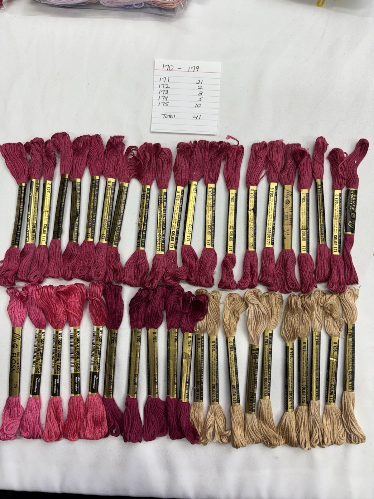 Embroidery Thread Lot Numbers 100-199 154 Skeins