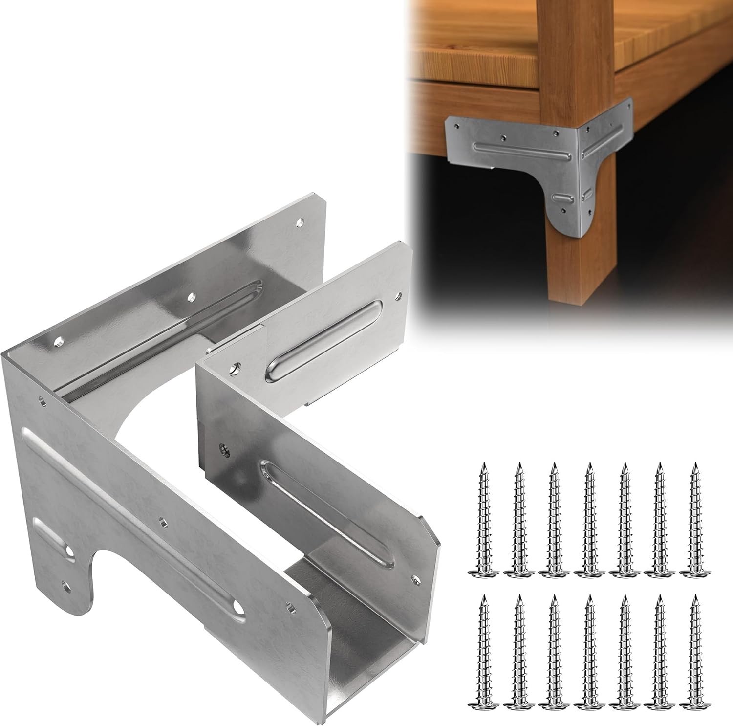 Workbench and Shelving Hardware Kit - Galvanized Steel Workbench Corner Brack...
