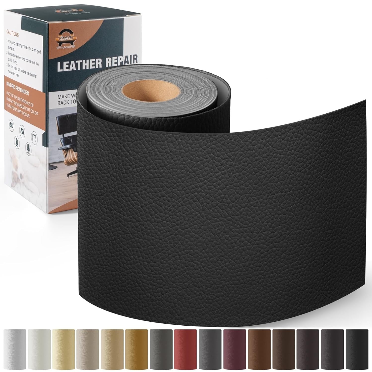 Litchi Texture Leather Repair Patch - 4"x 63" Self-Adhesive Solution
