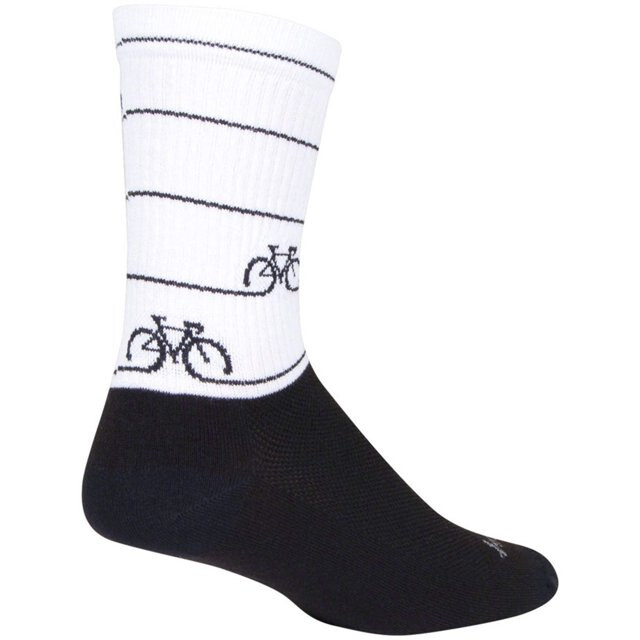 Socks - SockGuy - Cyclepath White L/XL 6" Crew Cycling/Running NEW