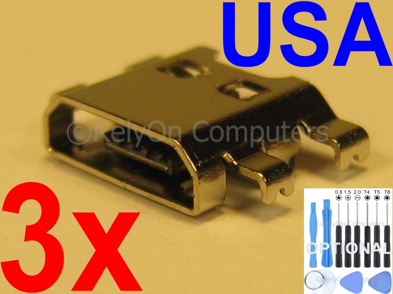 3x Micro USB Charging Port For LG STYLO 3 LS777 M430 L83BL L84VL TP450 MP450 USA