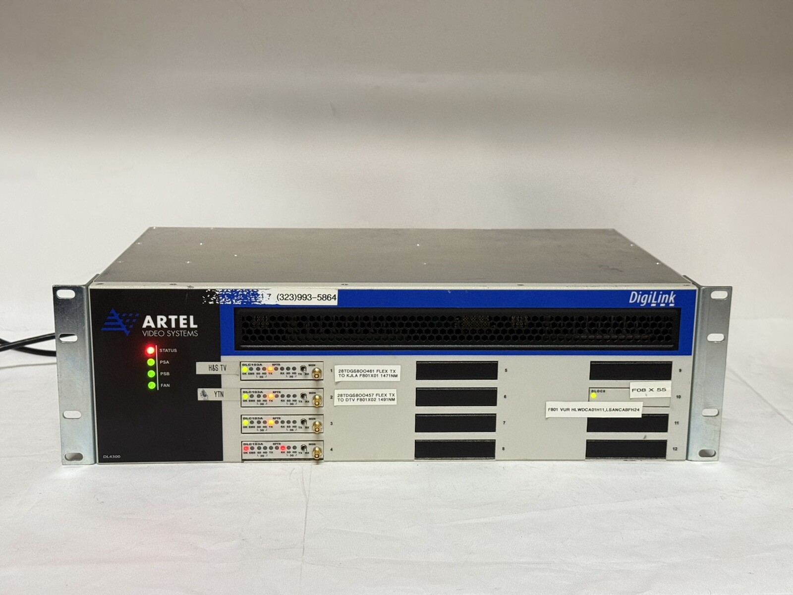 Artel DigiLink DL4300 Digital Video Transport 12-Slot Chassis with 4 x DLC103A