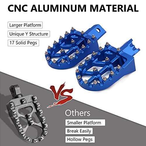 Foot Pegs Motorcycle Universal CNC Footpeg for PW TTR YZ 50-125cc MB200 blue