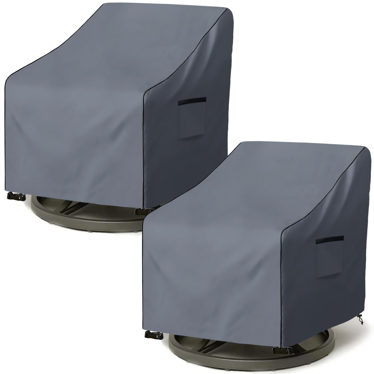 Dalema Outdoor Swivel Chair 37.5"L x 39.25"W x 36"H-2Pack, Grey-chair Cover