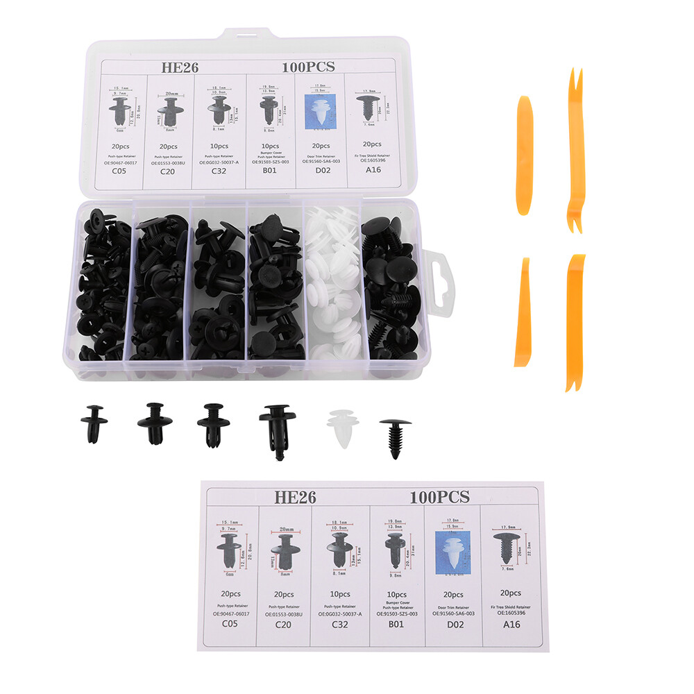 100x Box Set For Honda Bumper Fender Liner Push Type Retainer Clips Fastener
