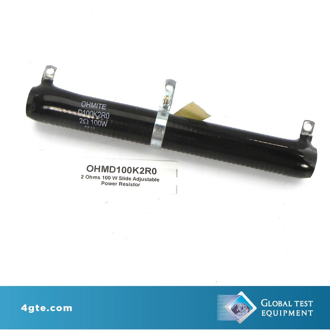 Ohmite D100K2R0 2 Ohms 100 W Slide Adjustable Power Resistor Chassis Mount