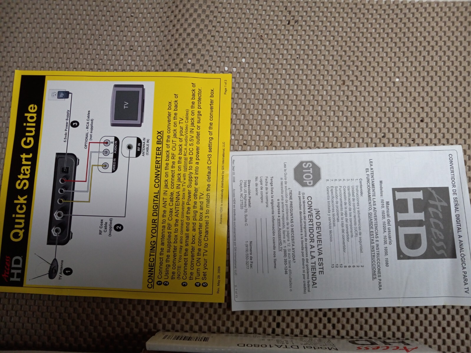 Access HD Digital To Analog TV Converter w/Remote Control DTA1080D NEW A034