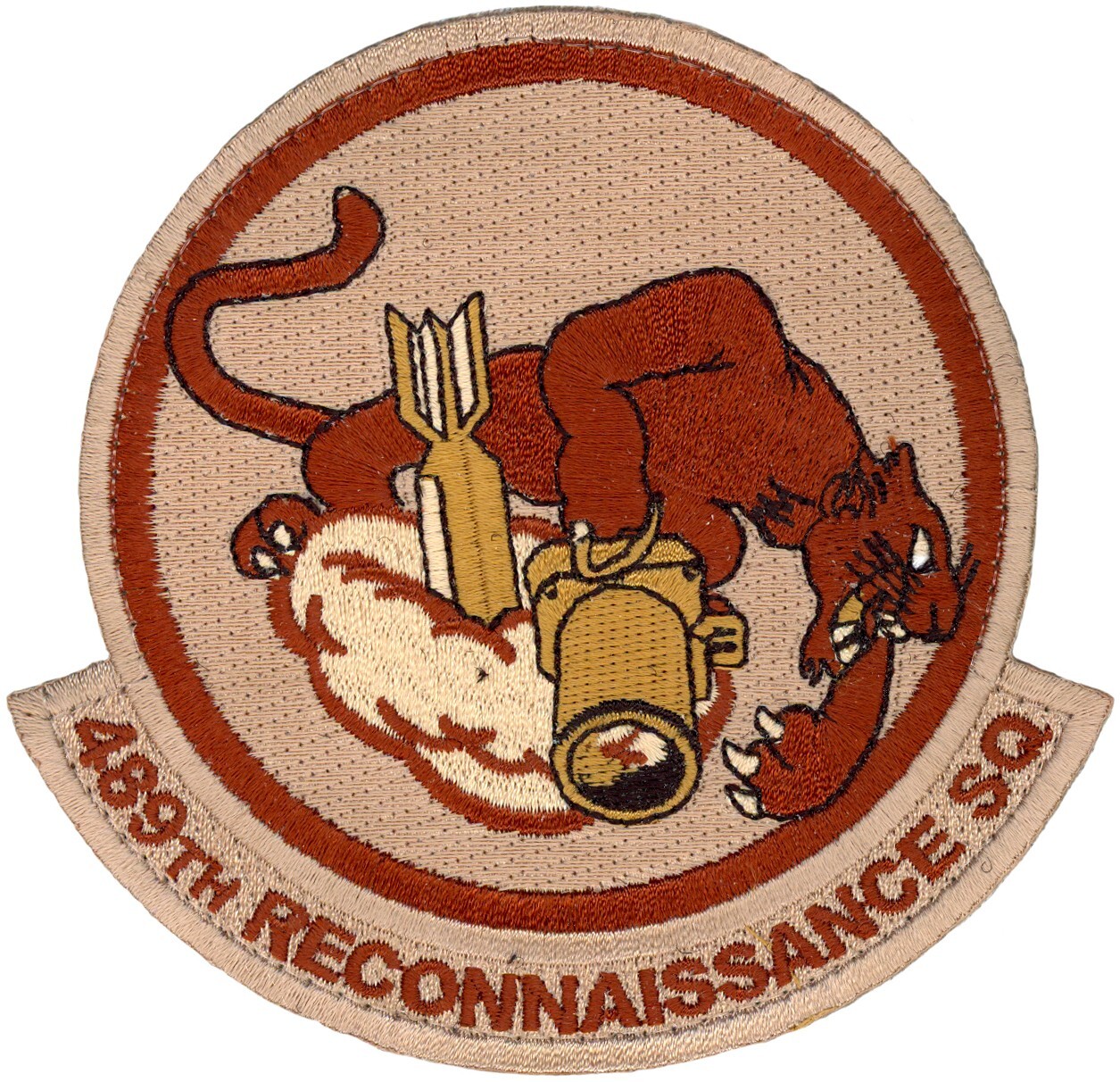 USAF 489th RECONNAISSANCE SQUADRON PATCH - DESERT