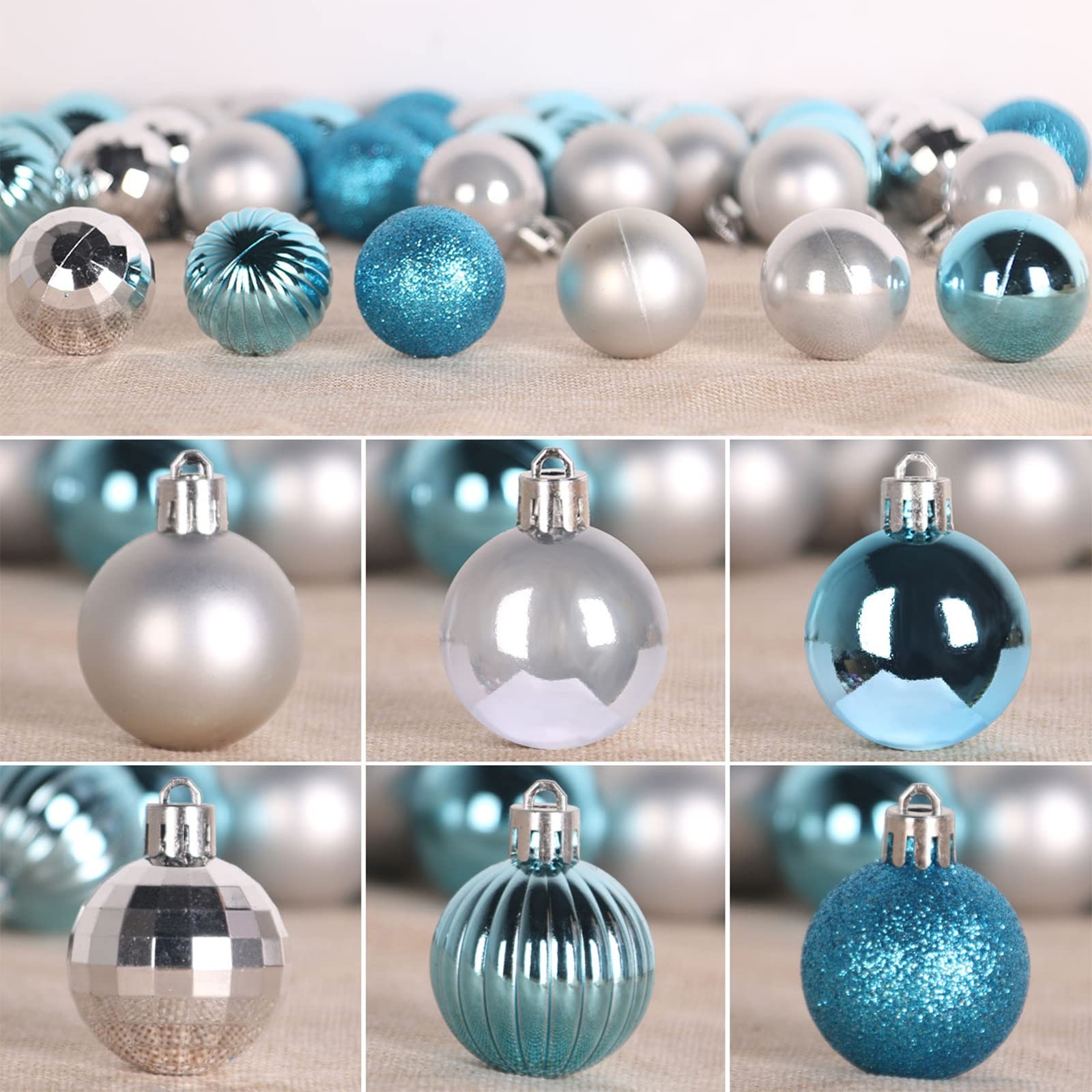 Gamexcel Baby Blue Silver 2.5 Christmas Balls Christmas Tree Decoration