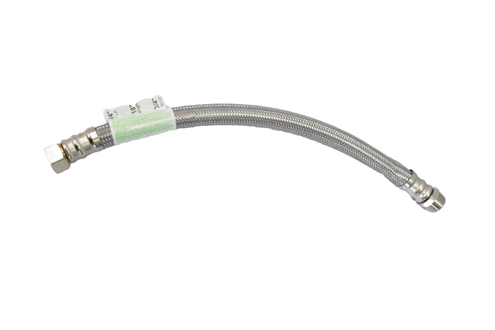 High Flexible Water heater Connector 3/4" MIP x FIP Stainless Steel Nickel