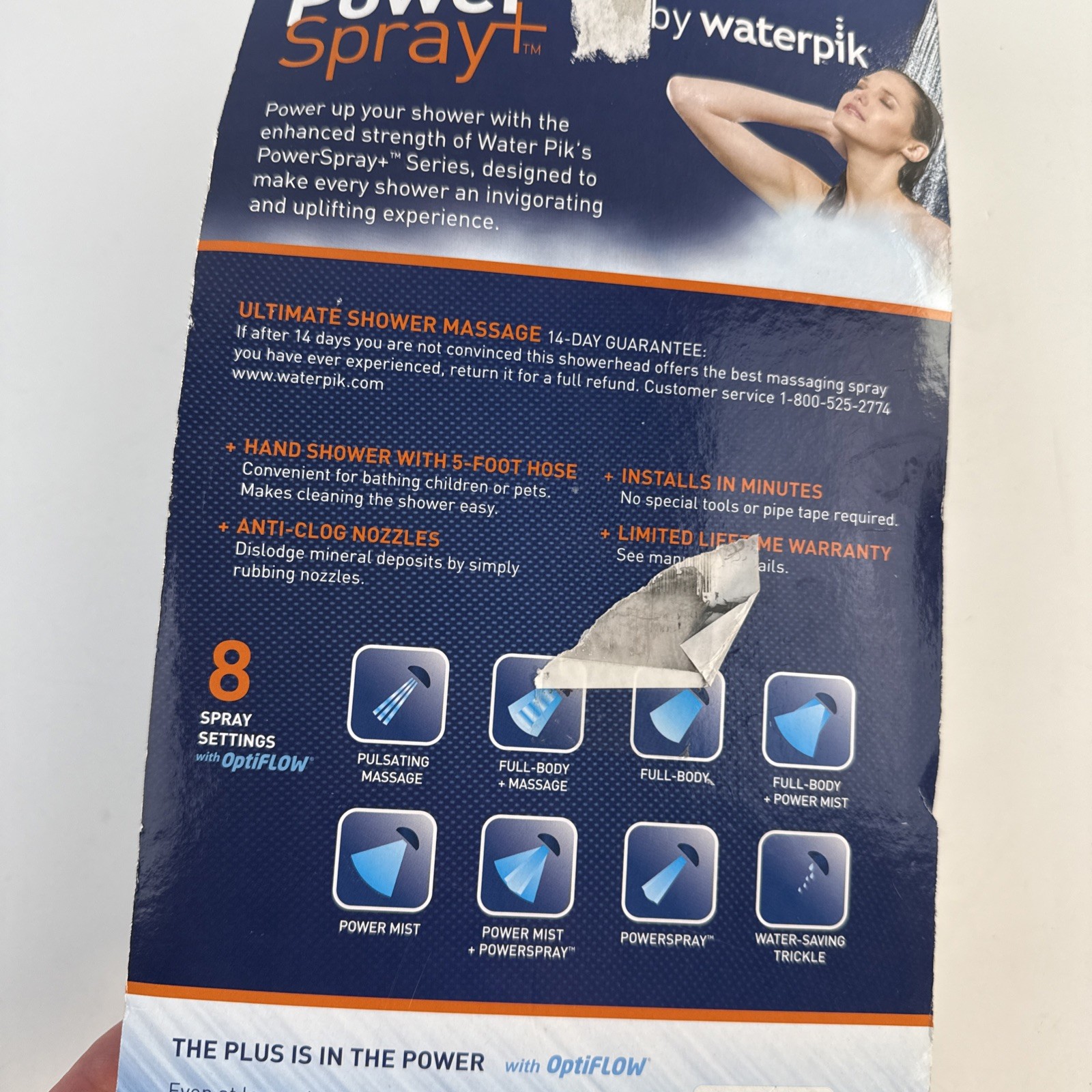 Waterpik Power Spray +8 Spray Settings Shower-head