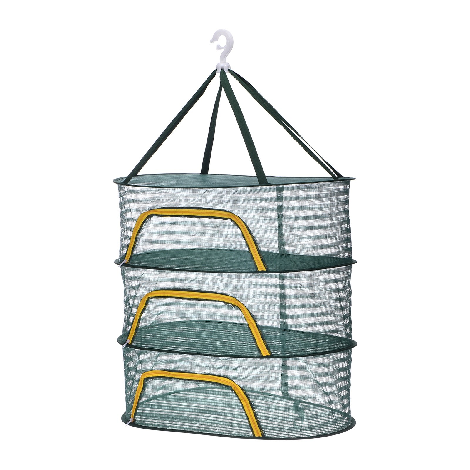 Herb Drying Rack, 24" 3-Layer Hanging Drying Mesh Net, Green