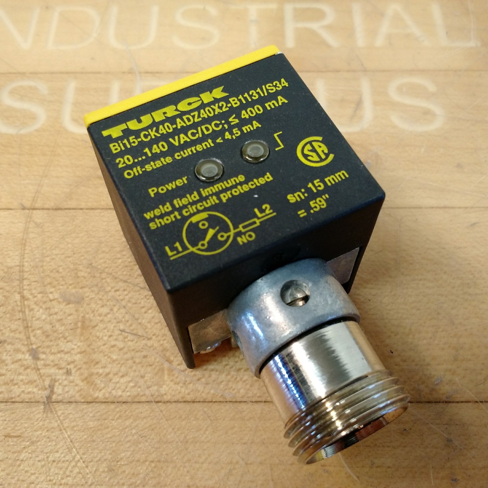 Turck Bi15-CK40-ADZ40X2-B1131/S34 Proximity Switch w/ Minifast QD, 20-140VAC
