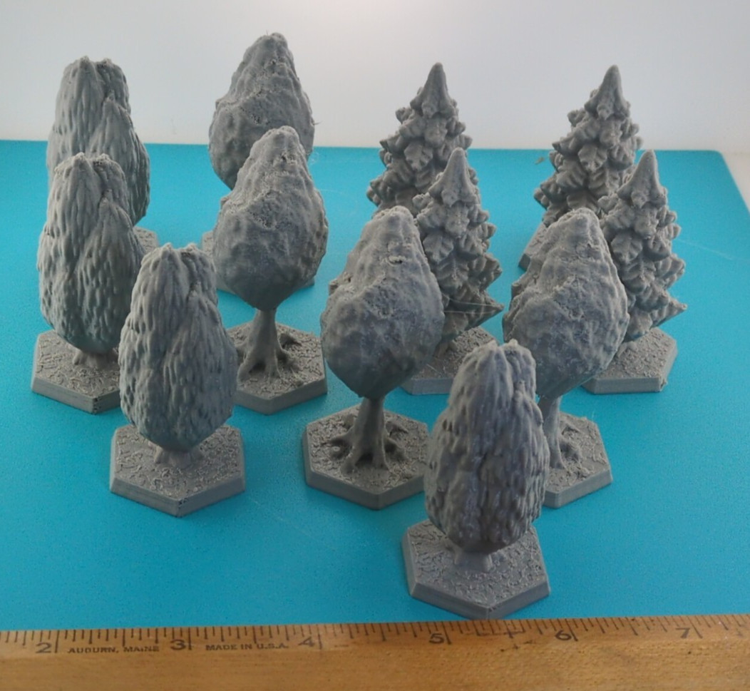 Tree set hex S 6mm terrain FAST SHIP|Alternate Wargaming Miniature