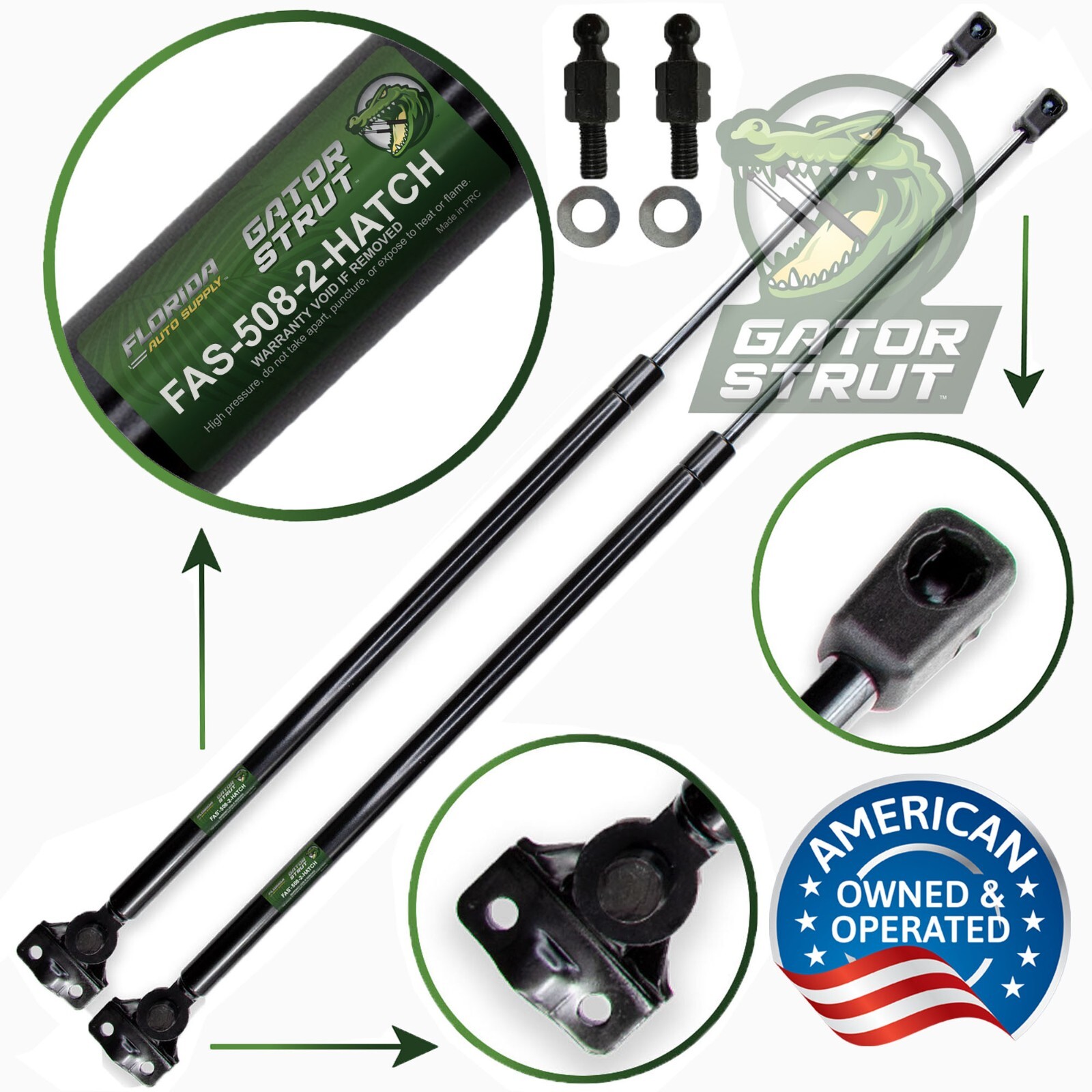 Two Rear Hatch Liftgate Lift Supports FAS-508-2 Fits 1988-1991 Honda Civic Wagon