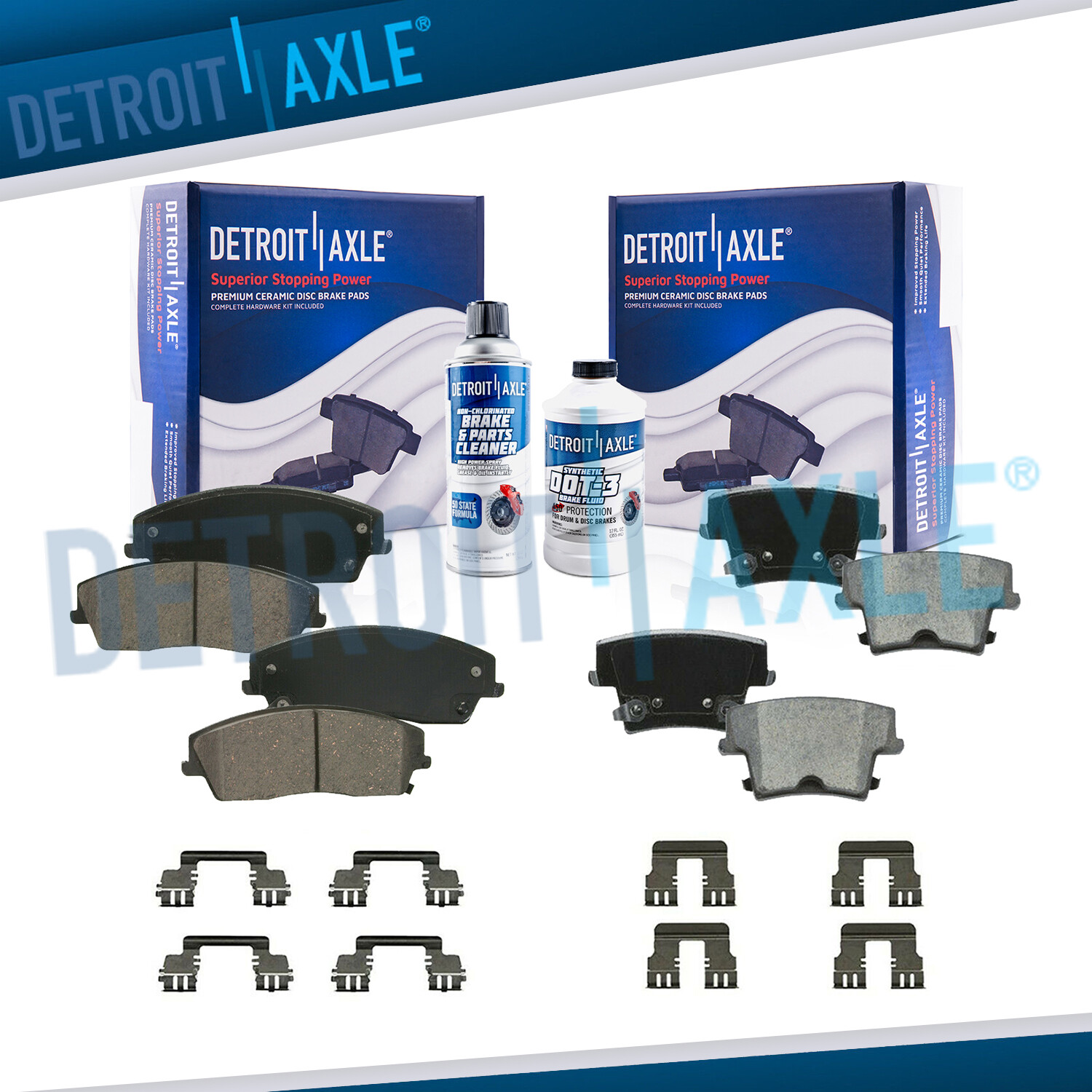 RWD Front and Rear Brake Pads w/ Hardware Kit for Dodge Charger Magnum 300 3.5L