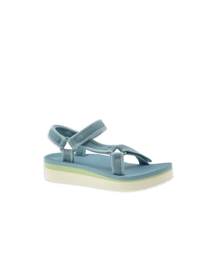 Time and Tru Women's Blue Hook & Loop Platform Nature Sandal