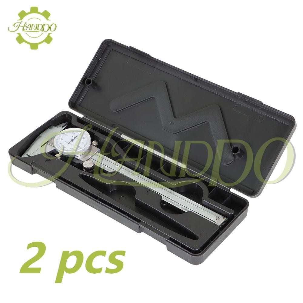 2 × Premium Precision Dial Caliper 6Inch/0.001Inch Carbon Steel Shockproof