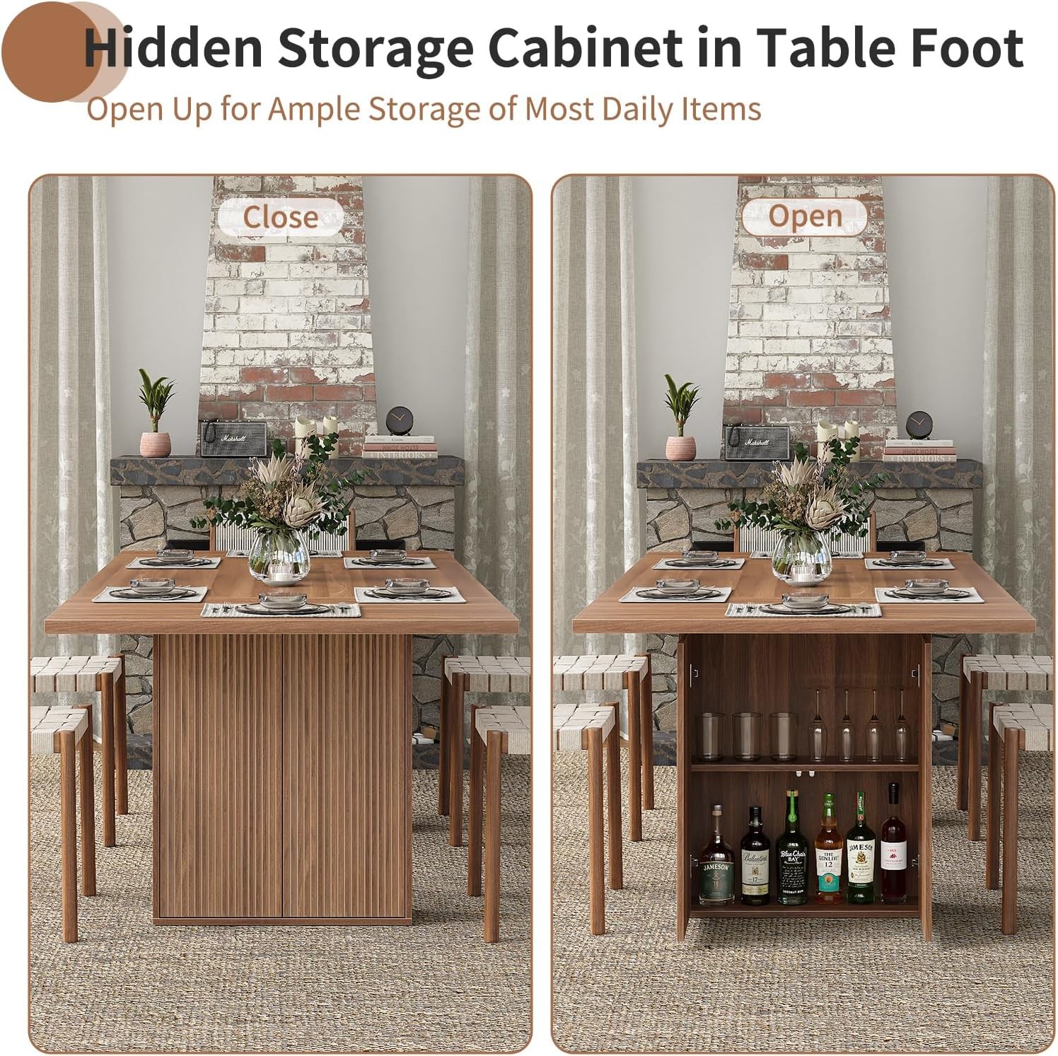 78 Inch Rectangular Dining Table for 6-8 People Large Kitchen Table with