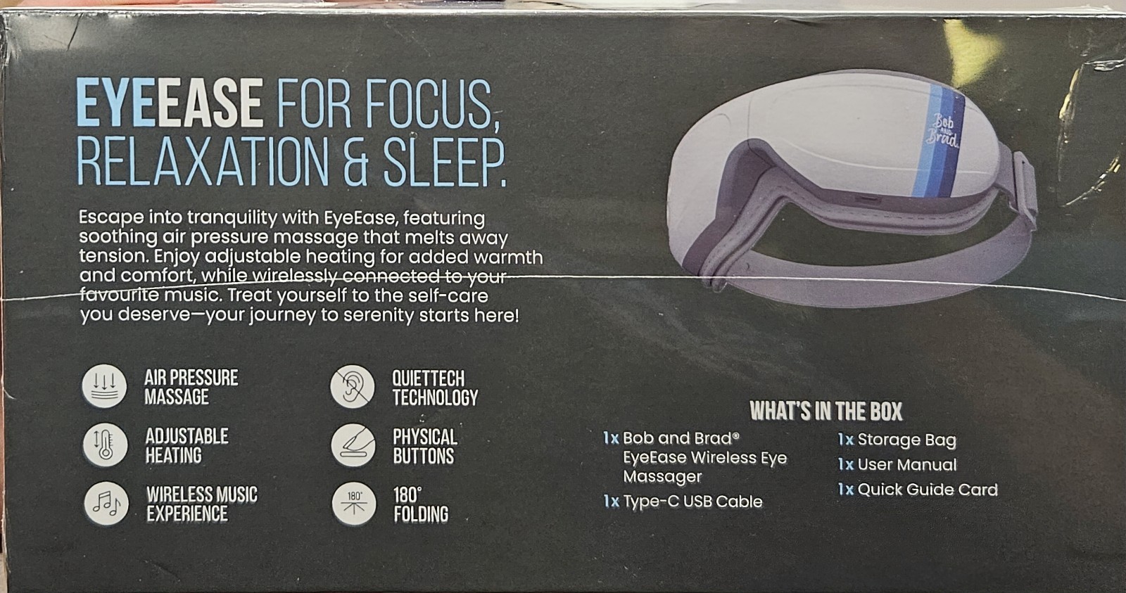 Bob and Brad EYE EASE Wireless Eye Heating Massager-5 Modes