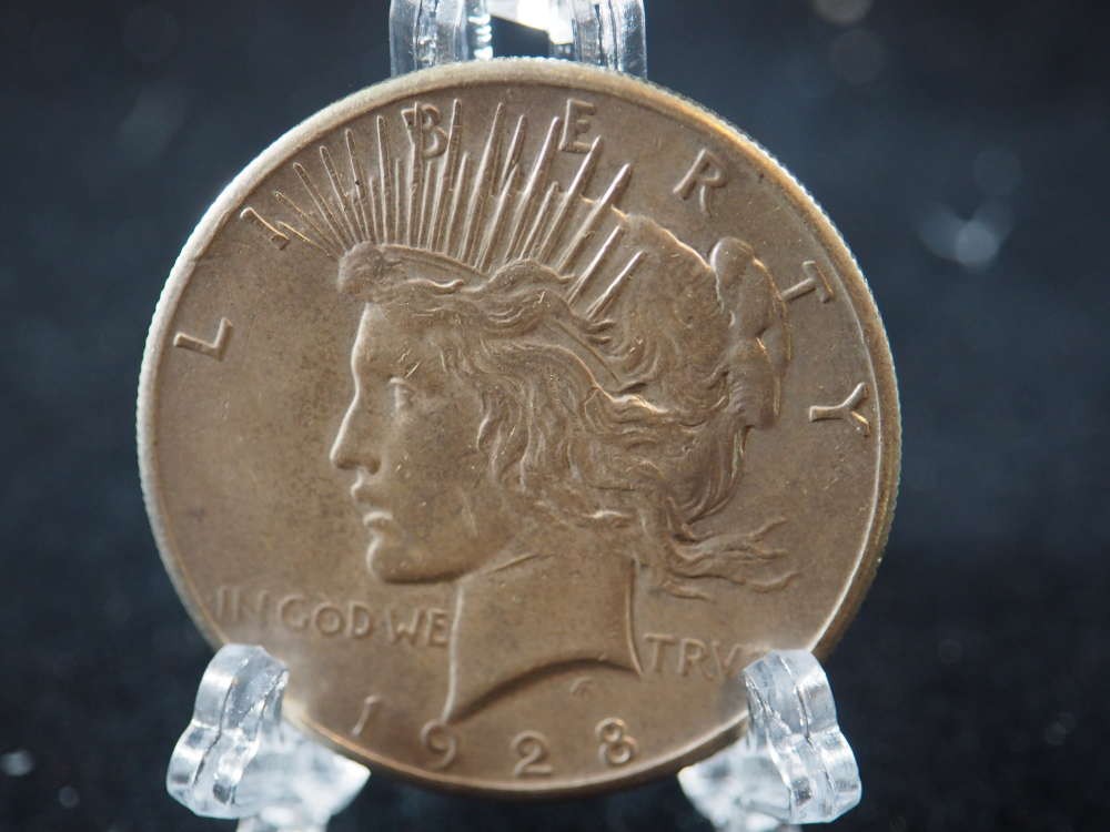 1928 P Peace Silver Dollar About Uncirculated (AU) - SKU 367US