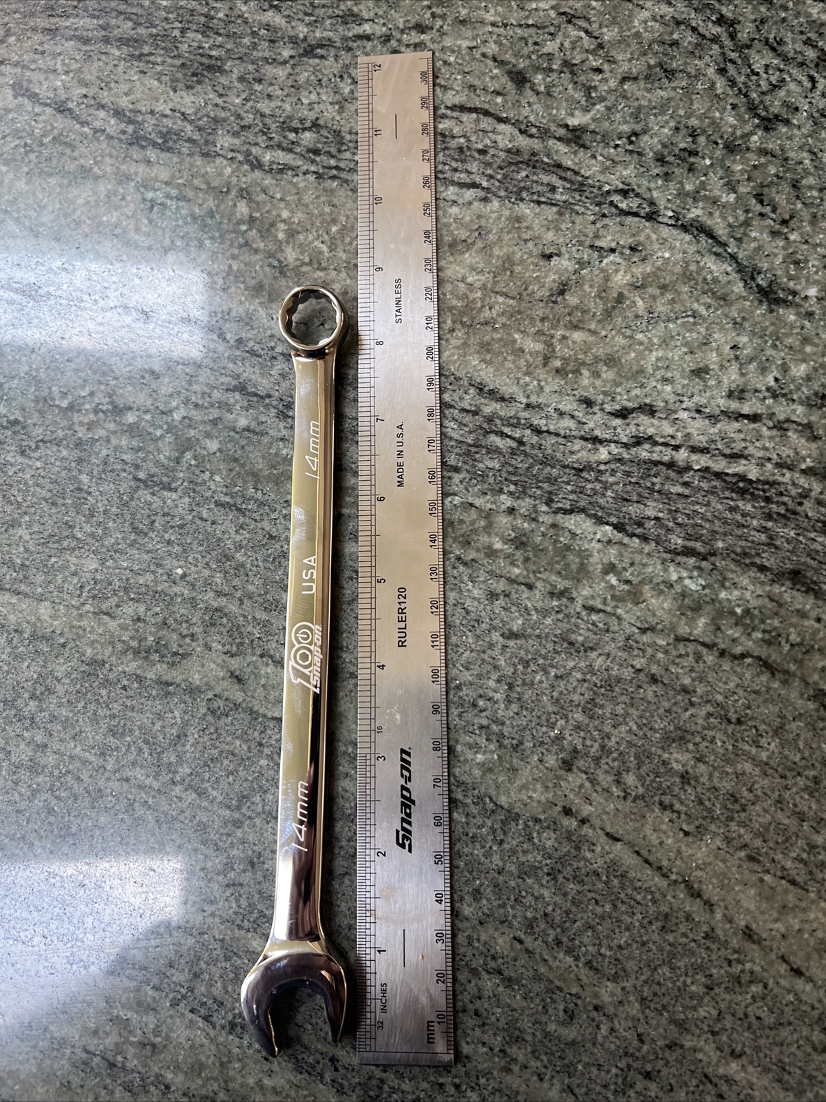 Snap-on soexm14ce 14mm metric flank drive plus 100th anniversary combo wrench