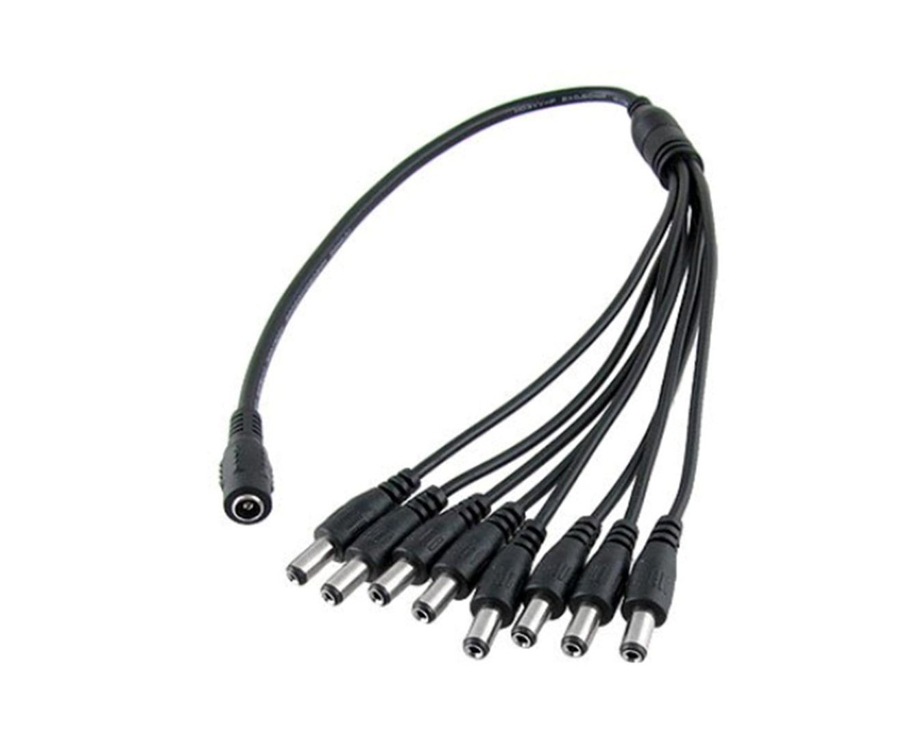 2 pcs DC 1 to 8 Power Splitter Cable Cord For CCTV Camera, 1 Female to 8 Male