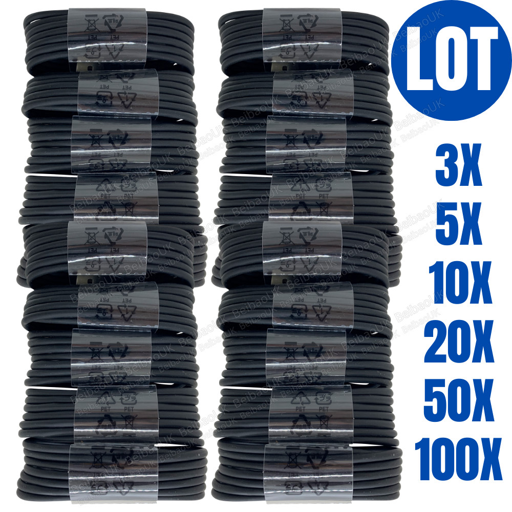 100X Bulk Lot Type C Charger Cable USB C Fast Charging Cord For Samsung Android