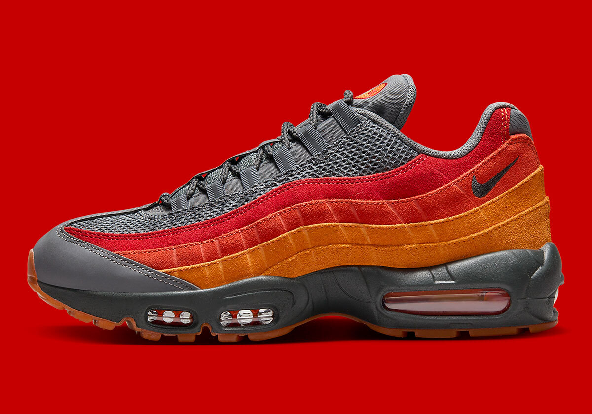 Nike Air Max 95 PRM Atlanta ATL Cool Grey Orange Red FZ4125-060 sz 9 Men's